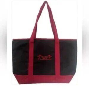 TRADER JOE'S CLASSY XL Insulated Tote -BLACK & RED Keep It Hot or Cold in Style!